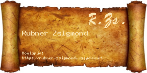 Rubner Zsigmond névjegykártya
